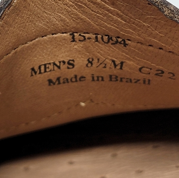 Johnston & Murphy Me's Sz 8.5 Dress Loafer Shoes Brown Moc Toe Leather Pre-owned - Picture 4 of 9